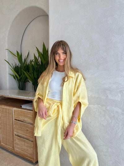 Izra Linen Set - Yellow | Effortless Summer Style