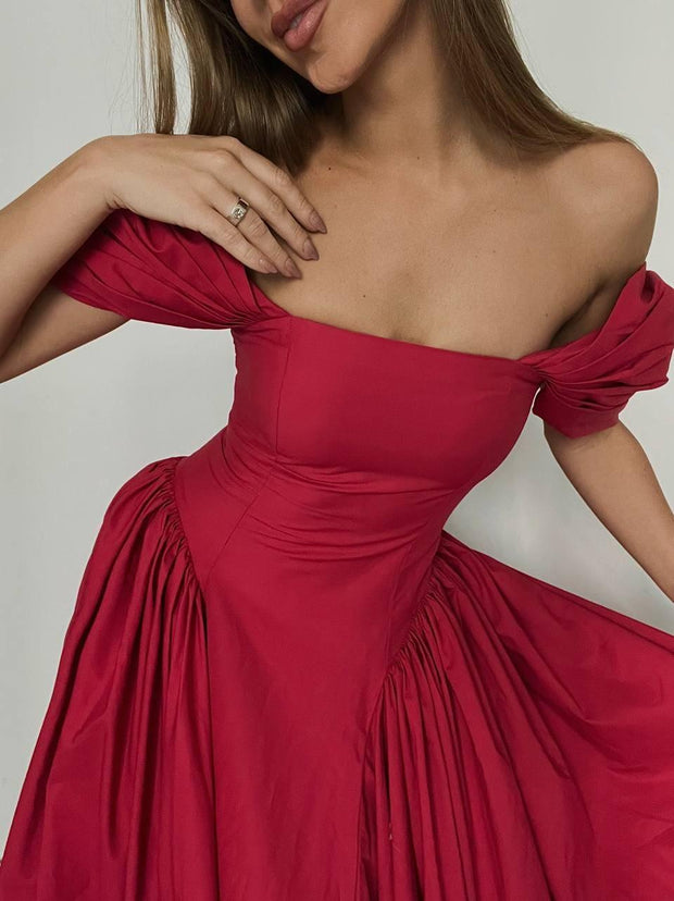 Dream Midi Dress - Red - FAYE by Fashionist 